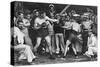 Unidentified Sailors Watch a Boxing Match in their Midst Aboard Hmas Melbourne, 1915-null-Stretched Canvas