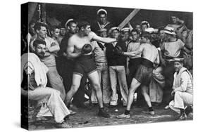 Unidentified Sailors Watch a Boxing Match in their Midst Aboard Hmas Melbourne, 1915-null-Stretched Canvas