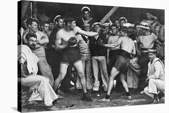 Unidentified Sailors Watch a Boxing Match in their Midst Aboard Hmas Melbourne, 1915-null-Stretched Canvas