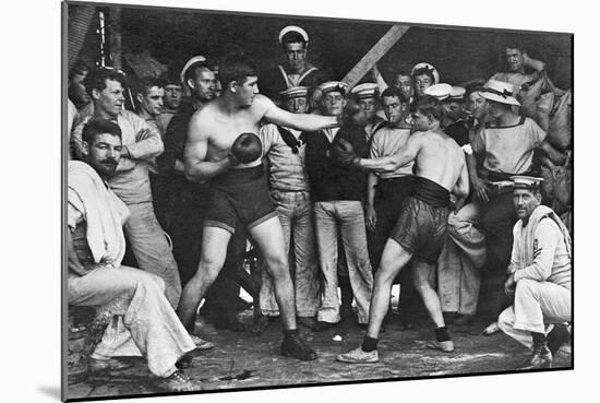 Unidentified Sailors Watch a Boxing Match in their Midst Aboard Hmas Melbourne, 1915-null-Mounted Photographic Print