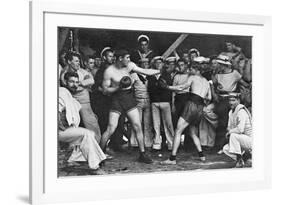 Unidentified Sailors Watch a Boxing Match in their Midst Aboard Hmas Melbourne, 1915-null-Framed Photographic Print