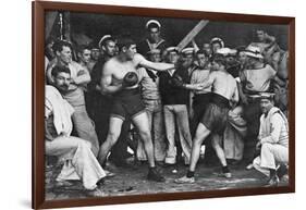 Unidentified Sailors Watch a Boxing Match in their Midst Aboard Hmas Melbourne, 1915-null-Framed Photographic Print