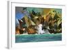 Unidentified Sea Battle-Severino Baraldi-Framed Giclee Print