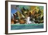 Unidentified Sea Battle-Severino Baraldi-Framed Giclee Print