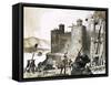 Unidentified Siege of a Castle Using a Trebuchet-null-Framed Stretched Canvas