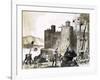 Unidentified Siege of a Castle Using a Trebuchet-null-Framed Giclee Print