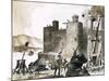 Unidentified Siege of a Castle Using a Trebuchet-null-Mounted Giclee Print