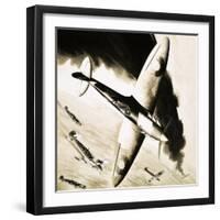 Unidentified Spitfire in Dogfight with German Fighters-null-Framed Giclee Print