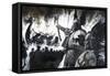 Unidentified Viking Scene with Longship Aflame-Andrew Howat-Framed Stretched Canvas