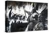 Unidentified Viking Scene with Longship Aflame-Andrew Howat-Stretched Canvas