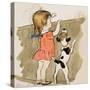 Unidentified Young Girl and Dog-Mary Brook-Stretched Canvas