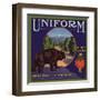 Uniform Brand - Orosi, California - Citrus Crate Label-Lantern Press-Framed Art Print