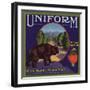 Uniform Brand - Orosi, California - Citrus Crate Label-Lantern Press-Framed Art Print