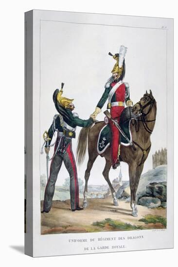 Uniform of a Regiment of Dragoons of the Royal Guard, France, 1823-Charles Etienne Pierre Motte-Stretched Canvas