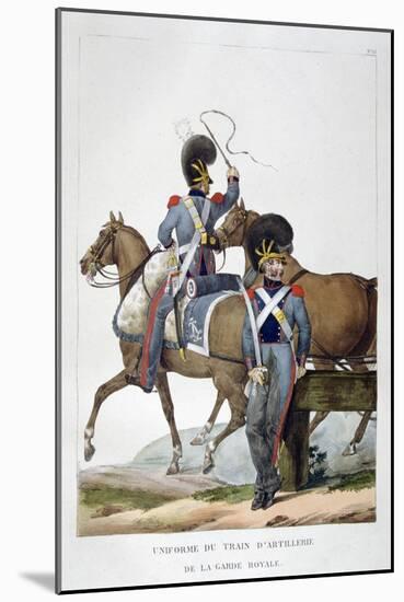 Uniform of a Regiment of Horse Artillery Train of the Royal Guard, France, 1823-Charles Etienne Pierre Motte-Mounted Giclee Print