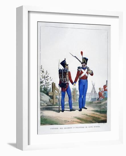 Uniform of a Regiment of Swiss Infantry, France, 1823-Charles Etienne Pierre Motte-Framed Giclee Print