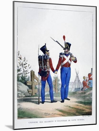 Uniform of a Regiment of Swiss Infantry, France, 1823-Charles Etienne Pierre Motte-Mounted Giclee Print