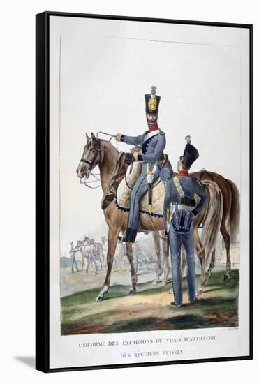 Uniform of a Squadron of Horse Artillery Train of a Swiss Regiment, France, 1823-Charles Etienne Pierre Motte-Framed Stretched Canvas