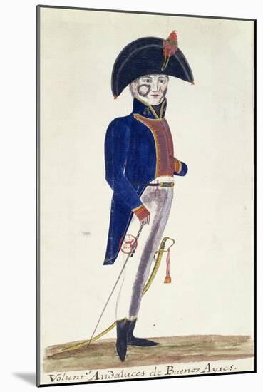 Uniform of an Argentine Officer at the Time of the Declaration of Independence, 1816-null-Mounted Giclee Print