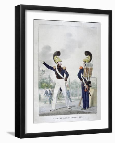 Uniform of Military Sapper-Firemen, France, 1823-Charles Etienne Pierre Motte-Framed Giclee Print