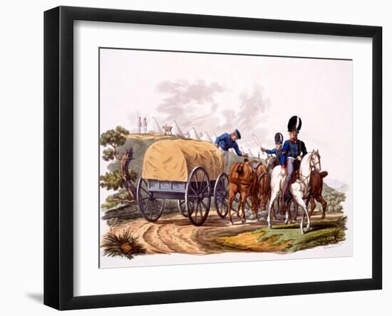 Uniform of Royal Artillery Drivers (With Wagon and Camp), from 'Costume of the British Empire,…-Charles Hamilton Smith-Framed Giclee Print