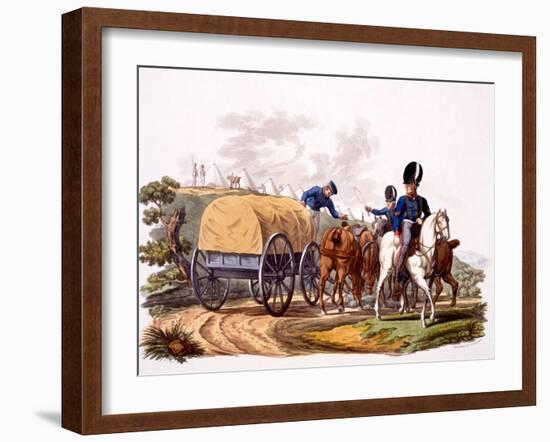 Uniform of Royal Artillery Drivers (With Wagon and Camp), from 'Costume of the British Empire,…-Charles Hamilton Smith-Framed Giclee Print