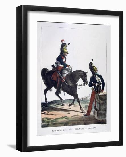 Uniform of the 12th Regiment of Dragoons, France, 1823-Charles Etienne Pierre Motte-Framed Giclee Print