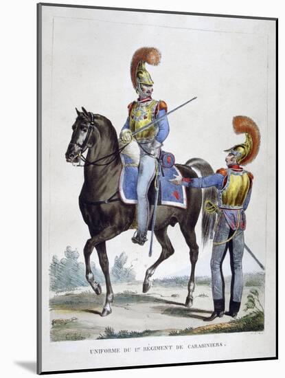 Uniform of the 1st Regiment of Carabiniers, France, 1823-Charles Etienne Pierre Motte-Mounted Giclee Print