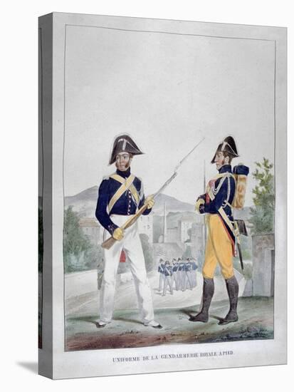 Uniform of the Royal Foot Gendarmes, France, 1823-Charles Etienne Pierre Motte-Stretched Canvas