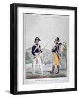 Uniform of the Royal Foot Gendarmes, France, 1823-Charles Etienne Pierre Motte-Framed Giclee Print