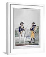 Uniform of the Royal Foot Gendarmes, France, 1823-Charles Etienne Pierre Motte-Framed Giclee Print