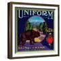 Uniform Orange Label - Orosi, CA-Lantern Press-Framed Art Print