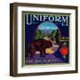 Uniform Orange Label - Orosi, CA-Lantern Press-Framed Art Print