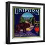 Uniform Orange Label - Orosi, CA-Lantern Press-Framed Art Print