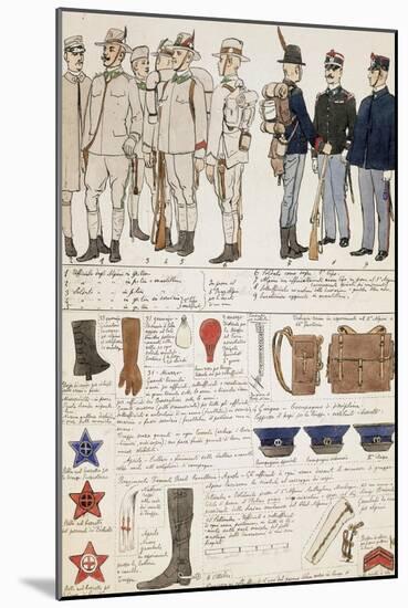 Uniform Variations of Kingdom of Italy, 1906-null-Mounted Giclee Print
