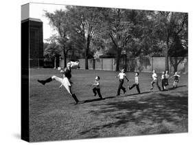 Uniformed Drum Major For University of Michigan Marching Band Practicing His High Kicking Prance-Alfred Eisenstaedt-Stretched Canvas