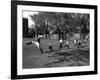 Uniformed Drum Major For University of Michigan Marching Band Practicing His High Kicking Prance-Alfred Eisenstaedt-Framed Photographic Print