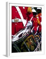 Uniformed Guardsman Playing Drum, Bermuda, Caribbean-Robin Hill-Framed Premium Photographic Print