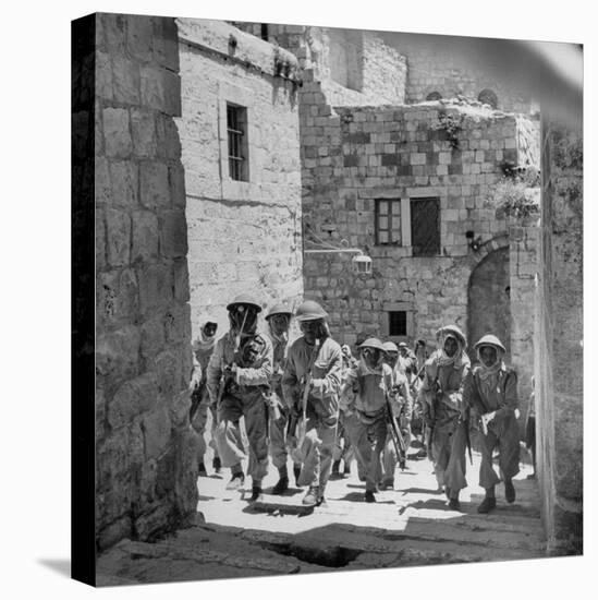 Uniformed Men of the Arab Legion Who are Fighting Jews for Control of Jerusalem-null-Stretched Canvas