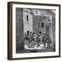 Uniformed Men of the Arab Legion Who are Fighting Jews for Control of Jerusalem-null-Framed Photographic Print