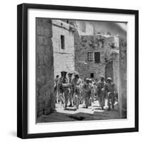 Uniformed Men of the Arab Legion Who are Fighting Jews for Control of Jerusalem-null-Framed Photographic Print