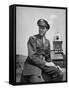 Uniformed Pilot/Actor, Col. Jimmy Stewart, Sitting Outside on Top of Building Upon Return from WWII-Peter Stackpole-Framed Stretched Canvas