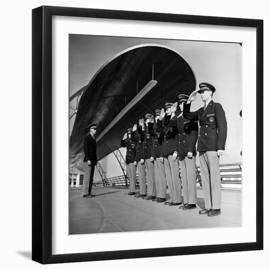 Uniformed Tour Guides Lined Up For Inspection at the 1939 New York World's Fair-Alfred Eisenstaedt-Framed Photographic Print