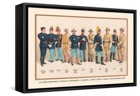 Uniforms: 4 Cavalry, 2 Engineers, 1 Hospital, 2 Staff, 2 Signal Corps, 1899-Arthur Wagner-Framed Stretched Canvas