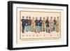 Uniforms: 4 Cavalry, 2 Engineers, 1 Hospital, 2 Staff, 2 Signal Corps, 1899-Arthur Wagner-Framed Premium Giclee Print