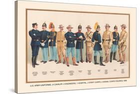 Uniforms: 4 Cavalry, 2 Engineers, 1 Hospital, 2 Staff, 2 Signal Corps, 1899-Arthur Wagner-Stretched Canvas