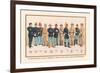 Uniforms: 4 Cavalry, 2 Engineers, 1 Hospital, 2 Staff, 2 Signal Corps, 1899-Arthur Wagner-Framed Art Print