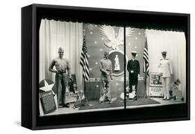 Uniforms in Store Window-null-Framed Stretched Canvas