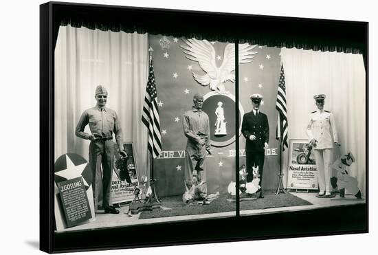 Uniforms in Store Window-null-Framed Stretched Canvas