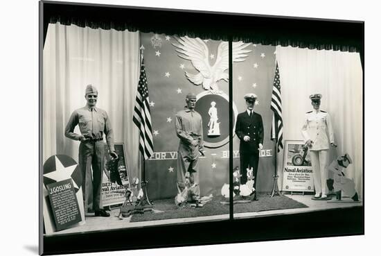 Uniforms in Store Window-null-Mounted Premium Giclee Print